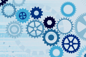 Various Cogs on a Blue Tinted Grunge Background - Vector File SS 2242048 SS 3430500 jpg IS 2514948