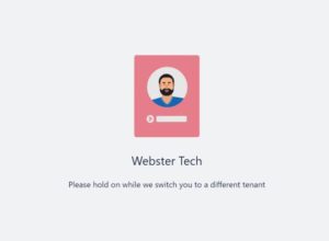 The switch splash screen when you change to a Microsoft Teams team in a different organization. 